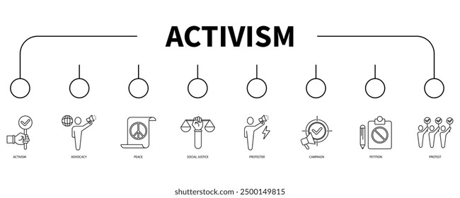 activism banner web icon vector illustration concept