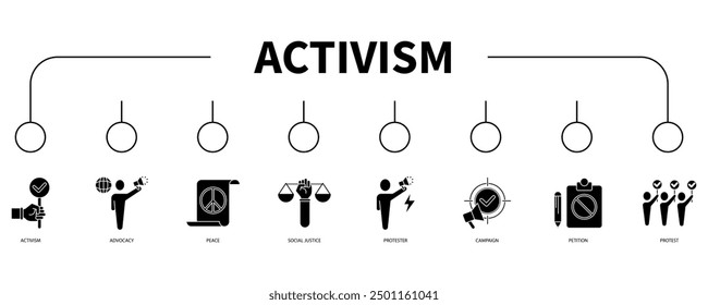 activism banner web icon vector illustration concept