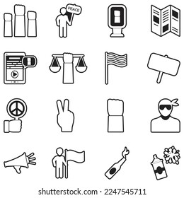 Activism Icons. Line With Fill Design. Vector Illustration.