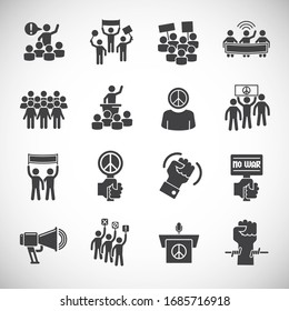 Activism related icons set on background for graphic and web design. Creative illustration concept symbol for web or mobile app.