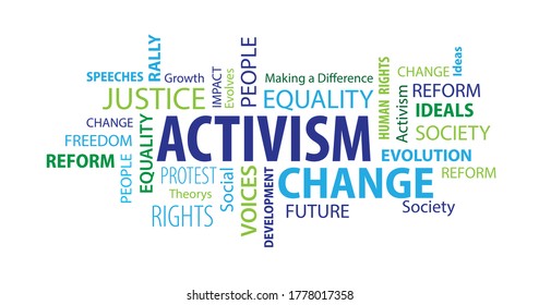 Activism Word Cloud On White Background Stock Vector (Royalty Free ...