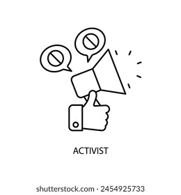 activist concept line icon. Simple element illustration. activist concept outline symbol design.