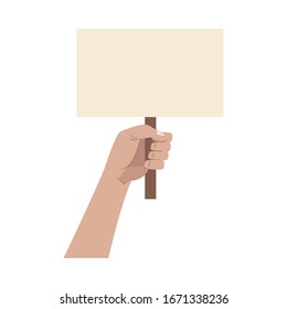 activist hand human with banner vector illustration design