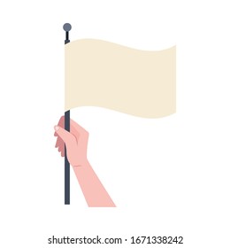mano activista humana con diseño de ilustración vectorial de bandera