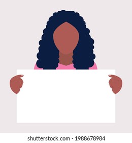 Activist holds blank banners. Demonstration, revolution, protests illustration. Vector illustration in a flat style