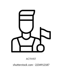 activist icon. Line Art Style Design Isolated On White Background