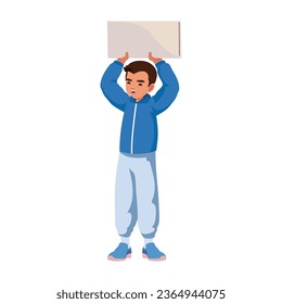 activist man with placard isolated icon