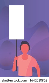 activist man with protest banner vector illustration design
