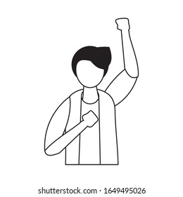 activist man protesting avatar character vector illustration design