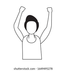 activist man protesting avatar character vector illustration design