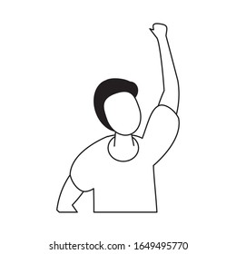 activist man protesting avatar character vector illustration design