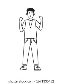 activist man protesting avatar character vector illustration design