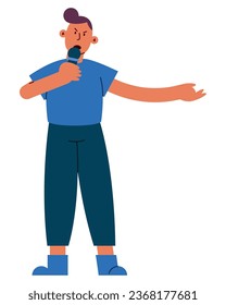 activist with microphone vector isolated