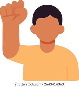Activist with a Raised Fist Symbolizing Protest, Solidarity, and the Fight for Power and Justice