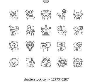 Activist Well-crafted Pixel Perfect Vector Thin Line Icons 30 2x Grid for Web Graphics and Apps. Simple Minimal Pictogram