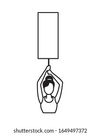 activist woman with protest banner vector illustration design