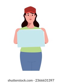 activist woman in protest illustration isolated