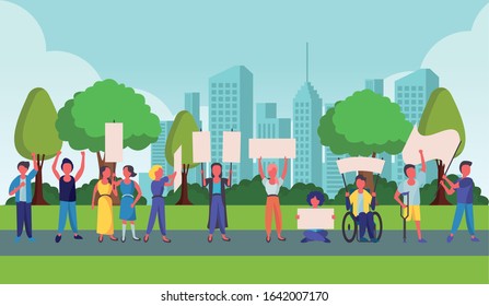 Modern Multicultural Society Concept City People Stock Vector (Royalty ...