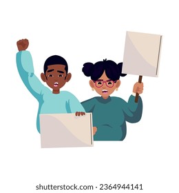 activists people protest isolated icon
