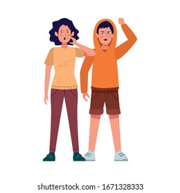 activists people protesting avatar characters vector illustration design