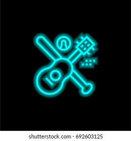 Activities blue glowing neon ui ux icon. Glowing sign logo vector