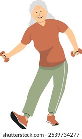 Activities Elderly People Illustration. Flat Vector Character