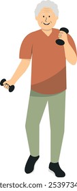 Atividades Idosos Ilustração. Caractere de vetor plano