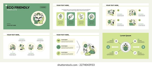 Actividades de protección del medio ambiente. Folletos y plantillas de diseño de presentación sobre el entorno.