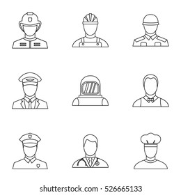 Activities Icons Set Outline Illustration 9 Stock Vector (Royalty Free ...