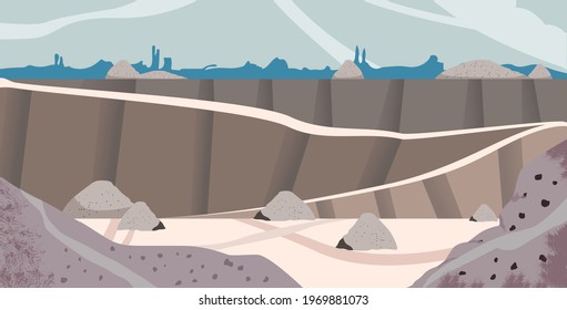 Activities of mining workers who are using heavy equipment to move mining products. Contractor machines