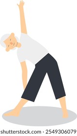 Activities Old People Character on White Background. Flat Vector Illustration