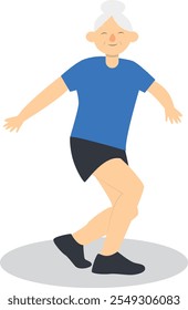 Activities Old People Character on White Background. Flat Vector Illustration