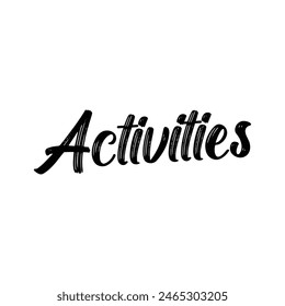 activities text on white background.