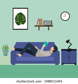 Activities while relaxing at home vector design illustration 06
