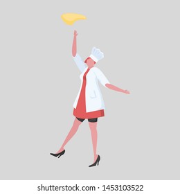 Activities woman chef in uniform. Professional restaurant worker. 