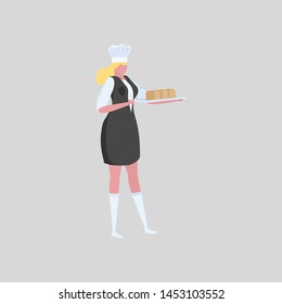 Activities woman chef in uniform. Professional restaurant worker. 