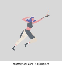 Activities woman chef in uniform. Professional restaurant worker. 