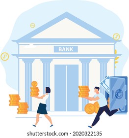 an activity at the bank office