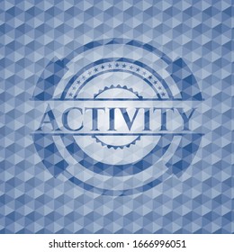 Activity blue hexagon badge. Vector Illustration. Detailed.