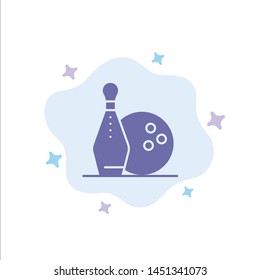 Activity, Bowling, Bowls, Keg ling Blue Icon on Abstract Cloud Background