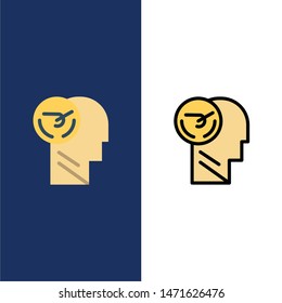 Activity, Brain, Faster, Human, Speed  Icons. Flat and Line Filled Icon Set Vector Blue Background