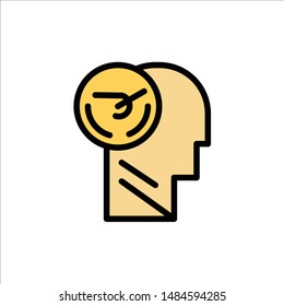 Activity, Brain, Faster, Human, Speed  Flat Color Icon. Vector icon banner Template. Vector Icon Template background