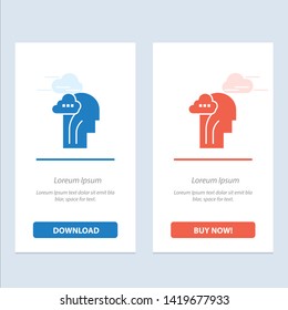 Activity, Brain, Mind, Head  Blue and Red Download and Buy Now web Widget Card Template