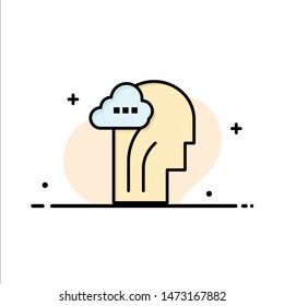 Activity, Brain, Mind, Head Business Logo Template. Flat Color