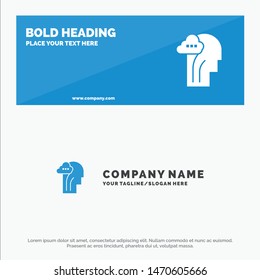 Activity, Brain, Mind, Head SOlid Icon Website Banner and Business Logo Template. Vector Icon Template background