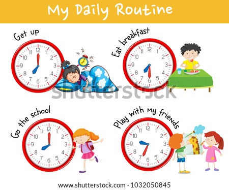 Activity Chart Showing Different Daily Routine Stock Vector (Royalty ...