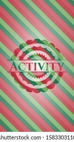 Activity christmas badge. Vector Illustration. Detailed.