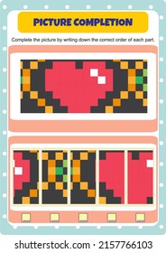 Activity to complete the missing parts in the picture