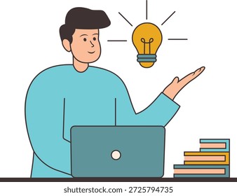 Aktivität Kreative Business-Charakter in Flat Design. Vektorgrafik.