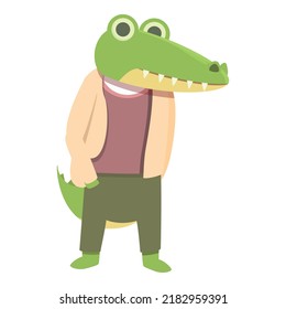 Activity crocodile icon cartoon vector. Jungle kid. Cute animal